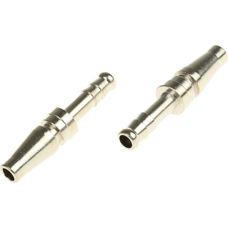 Raccord rapide pneumatique RS PRO, Tuyau cannelé vers Mâle 6mm Rectus 17, Schrader NW5 en Laiton ( Prix pour Paquet de 5 )