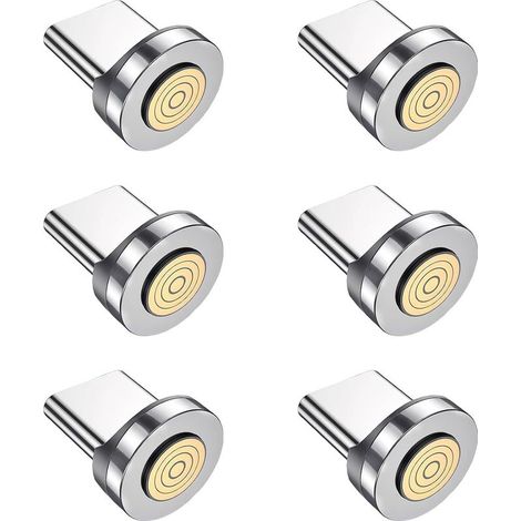 Set di 6 adattatori magnetici USB-C a 7-pin cavo dati Connettore magnetico 7-pin Cavo di carica magnetica magnetica adattatore di ricambio Spina per telefono (1/5)