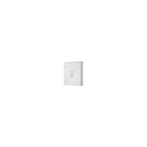 Elegante botiquín de pared de baño de madera de moda para el hogar con estantes ajustables blanco EHF-F0007 (1/5)