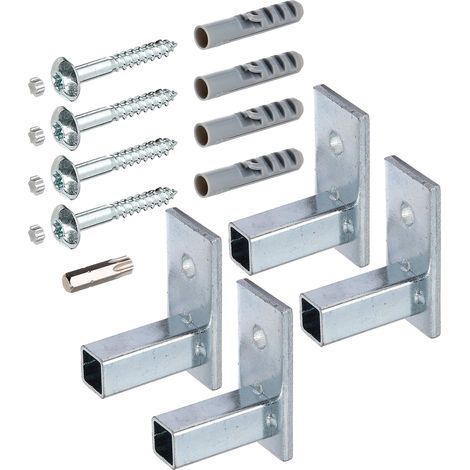 Alberts 554361 Set di fissaggio per inferriate nell’intradosso della finestra accessori di montaggio per inferriate zincato blu / set da 4 pezzi (1/3)