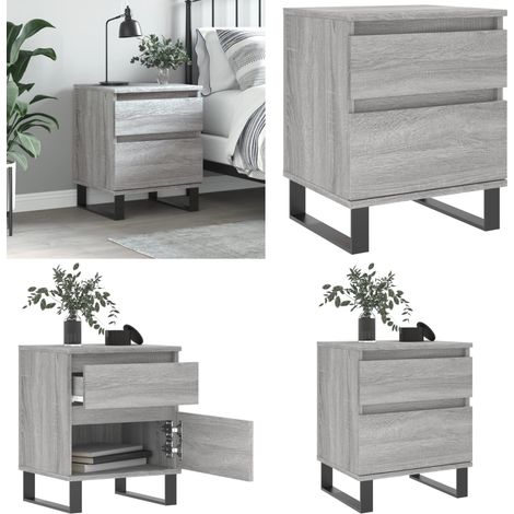 Nachttisch Grau Sonoma 40x35x50 cm Holzwerkstoff - Nachttisch - Beistelltisch - Wohnzimmermöbel - Esszimmermöbel - Grau - Home & Living (1/5)