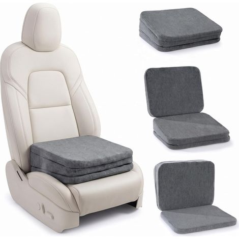 Rehausseur de voiture pour adultes, coussin d'assise réglable en hauteur sur 3 positions, ergonomique pour petites personnes, coussin de siège de voiture avec housse amovible, antidérapant et (1/5)