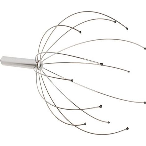 1 griffe de massage à tête en fil d'acier inoxydable - griffe de massage à tête avec manche en acier inoxydable (emballage en boîte blanche) (1/5)