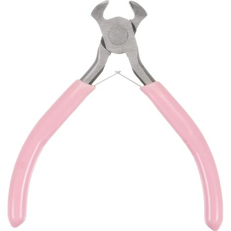 Mini-pince coupante frontale / Tenaille de précision — Pince de précision à poignées en plastique rose — Idéale pour le bricolage et la création de bijoux (1/4)