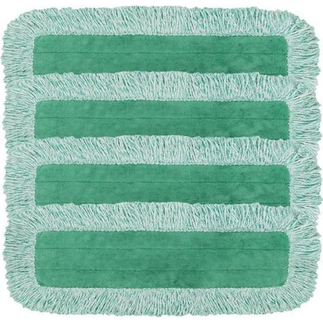 Tampon Anti-Poussière - Microfibre - Pour Balai Plat - 14 x 46 cm - Lot de 4 (1/5)