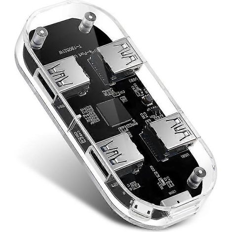 Hub USB multi-USB 3.0 à 4 ports avec récepteur pour PC, ordinateur portable et notebook (1/5)