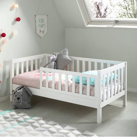 Cama 70x140 con somier Vipack Tod - Blanco (1/4)