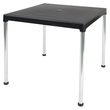 GARDEN LIFE mesa apilable 70x70 cm aluminio negro 4026/06 , Mesa apilbale 70 x 70 cm aluminio negro 4026/6Tablero de resina y patas de aluminioApta para interperieMesa (1/3)