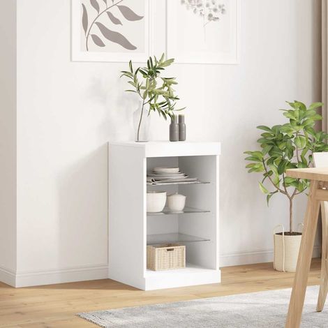 Sideboard mit LED-Leuchten Weiß 41x37x67 cm