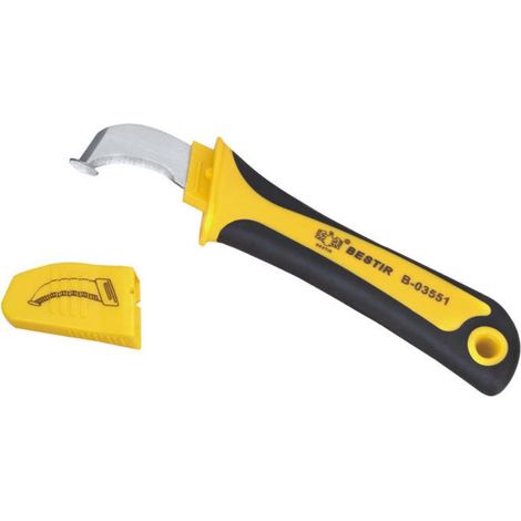 Couteau d'électricien couteau à dénuder câble Delaman lame en acier inoxydable manche isolé couteau à dénuder couteau décapant outil d'électricien (1/4)