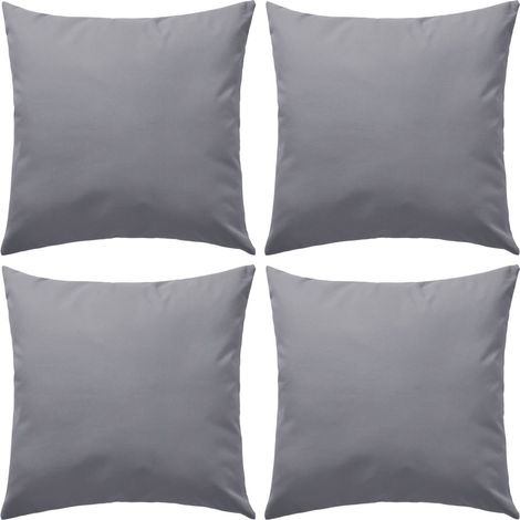 Set di 4 cuscini per decorazione giardino esterno 45 x 45 cm grigio DEC020103