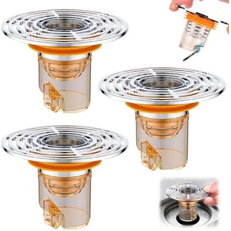3-piece odor-blocking shower valve with automatic closing mechanism, 32–42 mm, for use in kitchens, bathrooms and laundry rooms--DTEKGAZ
