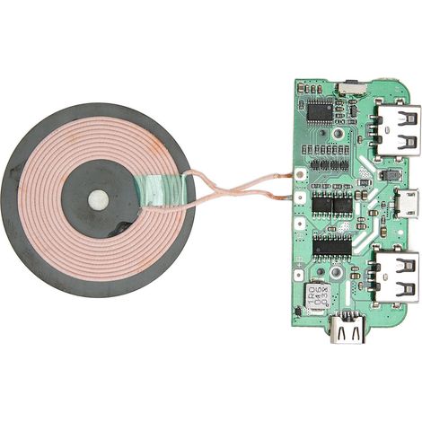 5-W-Modul für kabelloses Laden mit Spule, PCBA-Leiterplatte, zwei USB-Typ-C-Ausgängen und 3 Anschlüssen für DIY-Werkzeuge zum kabellosen Laden (1/5)