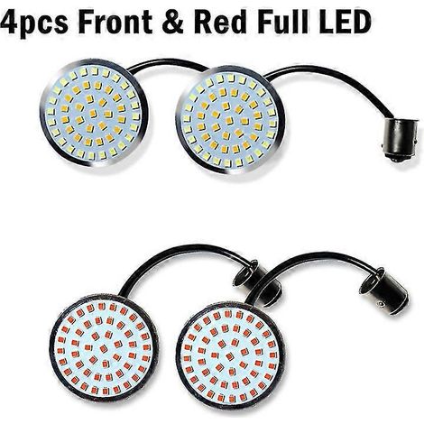 [LCS] 2 clignotants avant à LED 1157 Bullet 2 pouces, blanc et ambre, pour moto Harley Davidson Softail Dyna (blanc, ambre, rouge). (1/4)