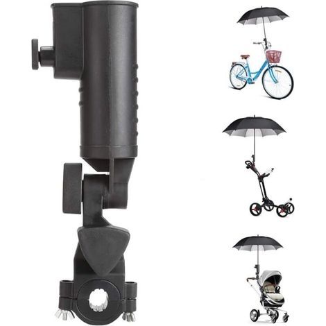 Support de parapluie de golf – Plastique ABS robuste – Longueur 31,5 cm – Diamètre 5 cm – Compatible chariots, poussettes, vélos (1/5)