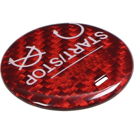Bouton de démarrage arrêt moteur en fibre de carbone rouge, garniture décorative pour Ford Mustang GT 2015-2019 (1/5)