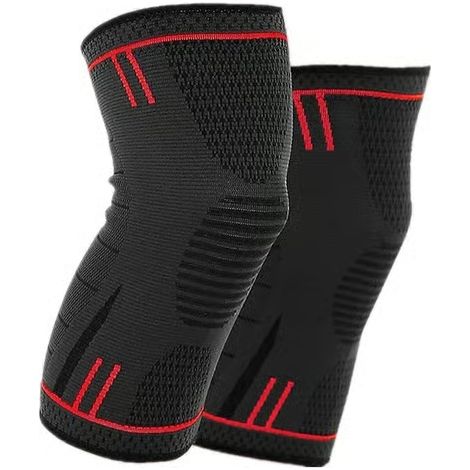 Genouillères pour hommes Manches de Compression Genouillères pour femmes Running Sport Ménisque Déchiré Arthrite Douleur Articulaire Soulagement Fitness Récupération (XL, Rouge) (1/5)