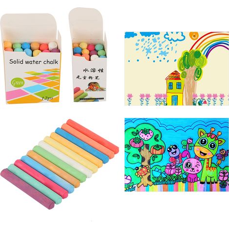 Lot de 12 craies de couleur solubles dans l'eau pour tableau noir, sans poussière, pour graffitis (1/5)