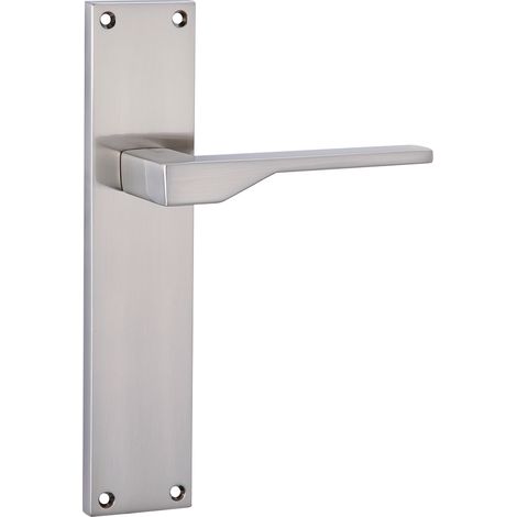 Manilla 520 con placa rectangular zamak níquel satinado para puertas (1/5)