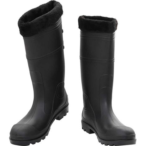 Bottes de pluie avec chaussettes amovibles noir taille 45 PVC