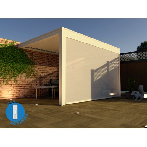 Store Façade Zippé Motorisé 4m Blanc Pour Pergola Bioclimatique O ORIAL Made in France (1/5)