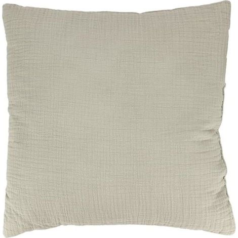 Coussin - Gaze de Coton - 40x40 cm - Beige - Décoratif - Confortable et Respirant (1/4)