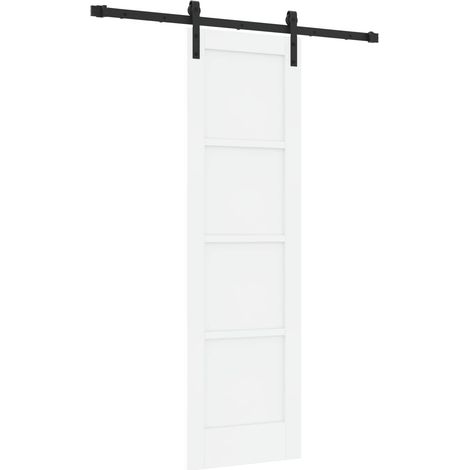 Porte coulissante 61 x 198,5 cm Bois d'ingénierie Blanc et noir vidaXL