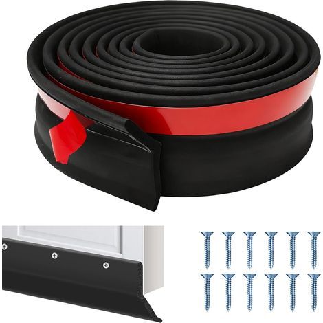 Garage Door Seal 3M Self Adhesive Universal Rubber Strip with Nails Protection Against Draughts, Dust and Moisture - Easy Installation for (1/5)