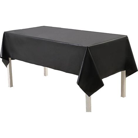 lot De 10 Nappes De Couleur Unie (noir 137274cm) Pour Tables Rectangulaires Nappes Jetables En Plastique Blanc Pour Ftes D'anniversaire, Mariages (1/5)