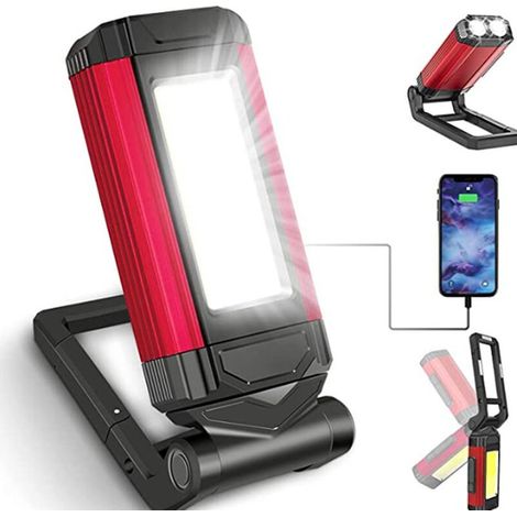 Lampe de Travail Rechargeable Puissante, Baladeuse LED Lampe Atelier avec Base Magnétique, Lampe Torche avec IPX6 Étanche, Garage et Camping (1/4)