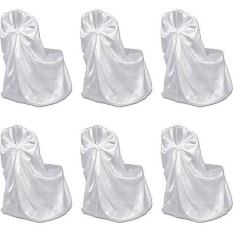 6 pcs White Chair Cover for Wedding Banquet