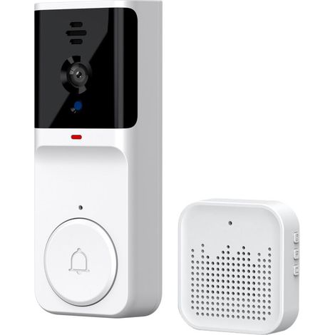 Caméra de sonnette intelligente avec visualisation nocturne infrarouge 2,4 G WiFi sans fil vidéo Bell TY APP appelle interphone bidirectionnel longue portée de transmission pour villa, maison, (1/5)