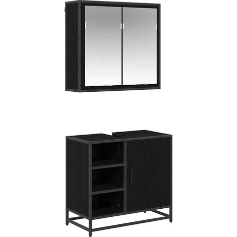 Maison Exclusive - Badezimmermöbel-Set 2 pcs Schwarz Eichen-Optik