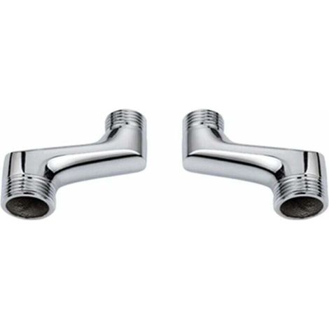 Raccord contre coudé pour douche – Laiton G1/2 à G3/4 – Surface chromée résistante à la corrosion – Installation rapide et facile