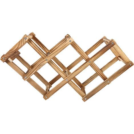 Étagère pliable en bois pour 6 bouteilles, support de rangement mural pour vin, présentoir décoratif de bar à domicile (1/5)