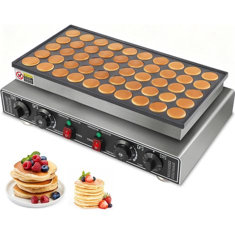 Mini machine à crêpes à 50 trous, machine à gaufres, chauffage rapide avec revêtement anti-adhésif, minuterie réglable et contrôle de la température, pour cuisine, restaurant (1/5)