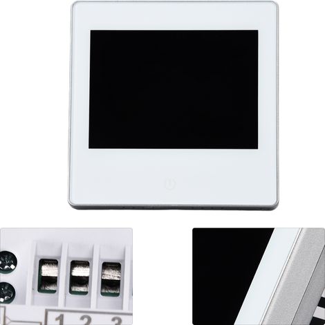 ME102H berührungsempfindlicher, wandmontierter Smart-Thermostat, Graffiti-Muster, mit Fernbedienung, für Boiler, Wasser, Strom und Fußbodenheizung, 230 V AC, weiß. (1/5)