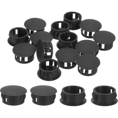 28Pcs Bouchon de Trou en Nylon, 16.5-17mm Diamètre de Trou Bouchon d'étanchéité Rond Souple et Flexible de Verrouillage Bouchons en Caoutchouc pour Bouteille, Tuyaux, Cuisine, Noir (1/5)