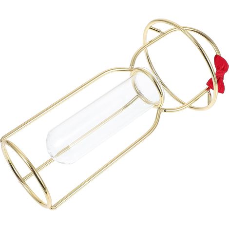 Petit Vase Décoratif en Verre Transparent Finition Électrolytique Lumineuse, Forme Figurine Humaine, Taille Mini, pour Plantes Hydroponiques et Décoration de Maison (1/5)