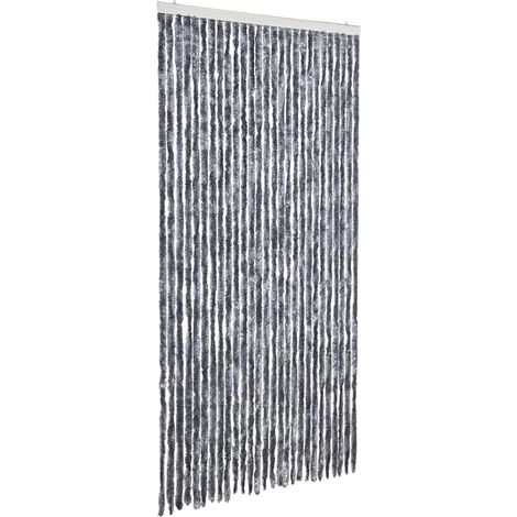 vidaXL Cortina mosquitera chenilla plateado 118x220 cm (1/2)