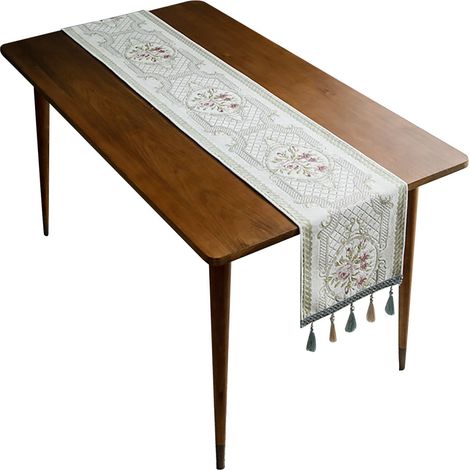 Runner De Table De Noël - Polyester - Style Ferme Rustique - 183 Cm De Longueur - Décoration De Table Pour Fêtes Hivernales
