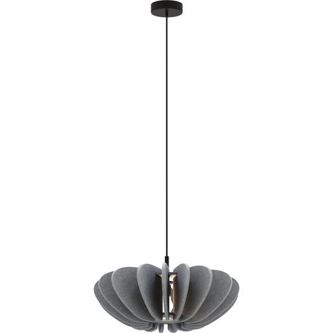 Maytoni Cambio Lampadario moderno a sospensione nero 1xE27 paralume grigio (1/5)