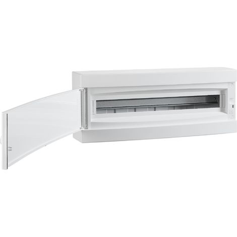 Coffret électrique apparent 24 modules – 1 rangée – Indice de protection IP40 – Montage saillie – Porte opaque blanche