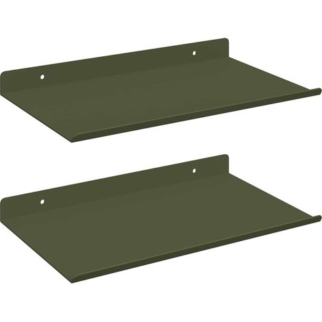 Maison Exclusive - Schwebendes Regal 2 pcs Olive Grün 30 x 18 x 2