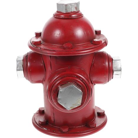 Ornement de Borne D'incendie en Fer Rouge pour Décoration de Maison et Jardin, Statue Extérieure Style Vintage Finition en Fer Forgé (1/5)