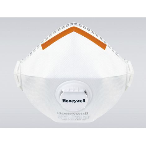 Masque respiratoire jetable Honeywell Safety FFP3, avec soupape, avec clip nasal réglable ( Prix pour Boîte de 10 )