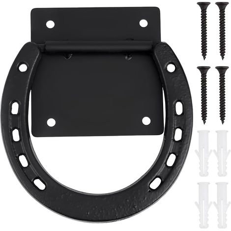 Anneaux de fer pour chevaux, traverses pour sabots, utilisés pour clouer les chevaux dans les écuries. (1/5)