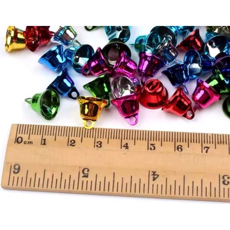 Lot de 50 mini cloches de Noël - Colorées - Décoration sapin et couronne - Ornements de Noël (1/4)