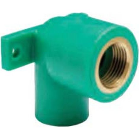 5PZ CURVA 90° CON STAFFA FILETTATA FEMMINA IN PPR PN25 - F ø mm.20x1/2"