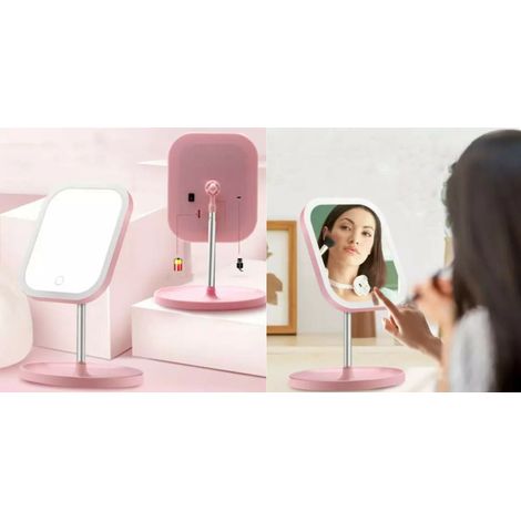 SPECCHIO CON LUCI PER TRUCCO A LED ILLUMINATO DA TAVOLO SPECCHIETTO USB MAKE UP